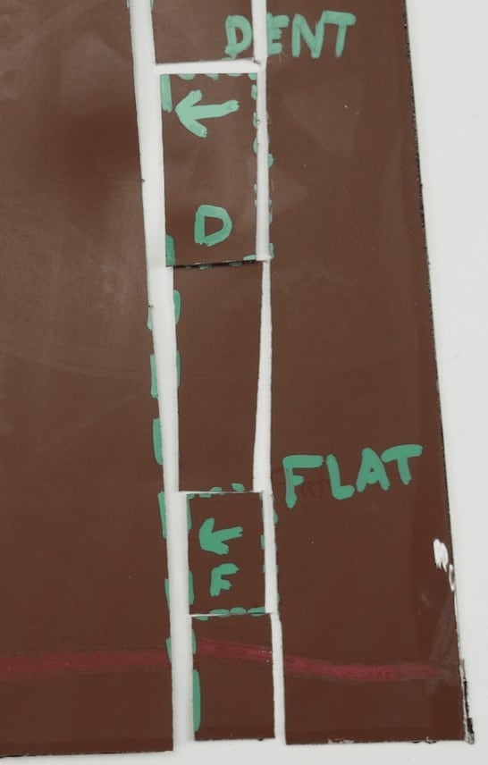 Cross sectioned samples for roofing analysis