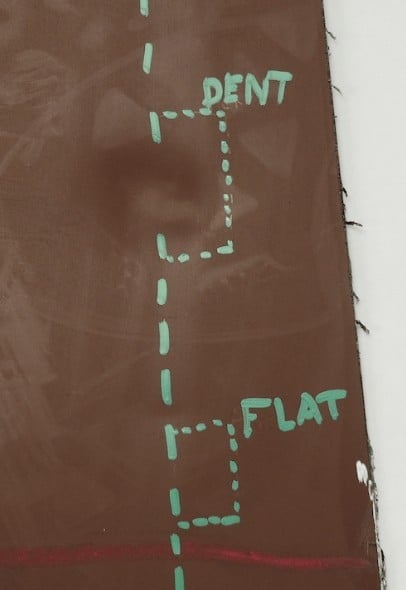 Dented and flat roofing sectinos