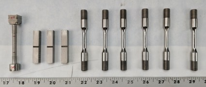 SCC and tensile specimens for AM Additive components