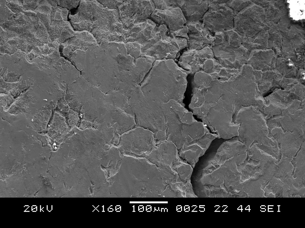 Image of Stress Corrosion Cracks at 160X OD end of crack